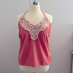 AVA VIV Crochet Halter Tankini